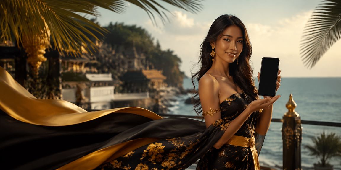 Suasana pantai dengan tampilan bonus VIP eksklusif untuk pelanggan setia
